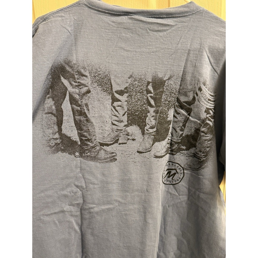 VINTAGE 90s MARLBORO Unlimited COUNTRY STORE‎ POCKET T-SHIRT Cowboy Boots L/XL